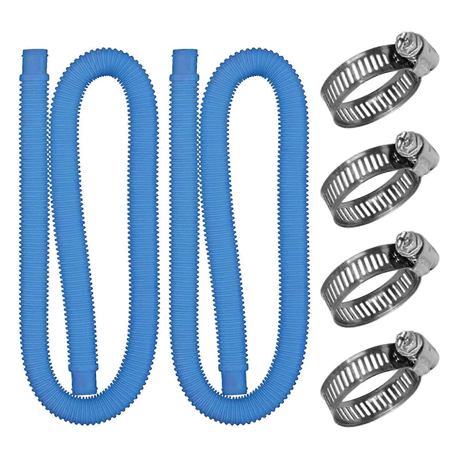 2-Piece Set 1.25-Inch Pool Hose 59-Inch Long Accessory Pool Pump Replacement Hose Above Ground Pool Filter Pump Using 1 1/4 Diameter Hose Flye4589