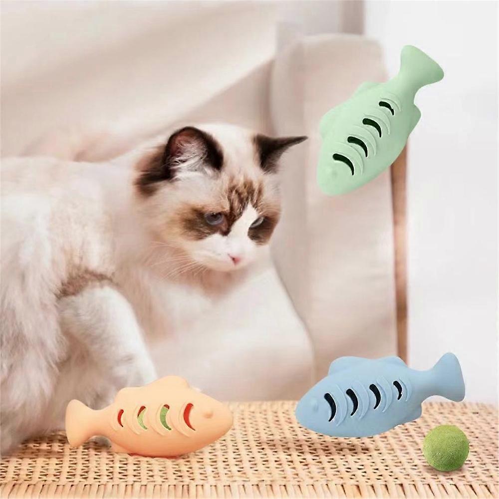 Self-beating Stick Bite Resistant Stimulate Silicone Cat Toys Silicone Fish