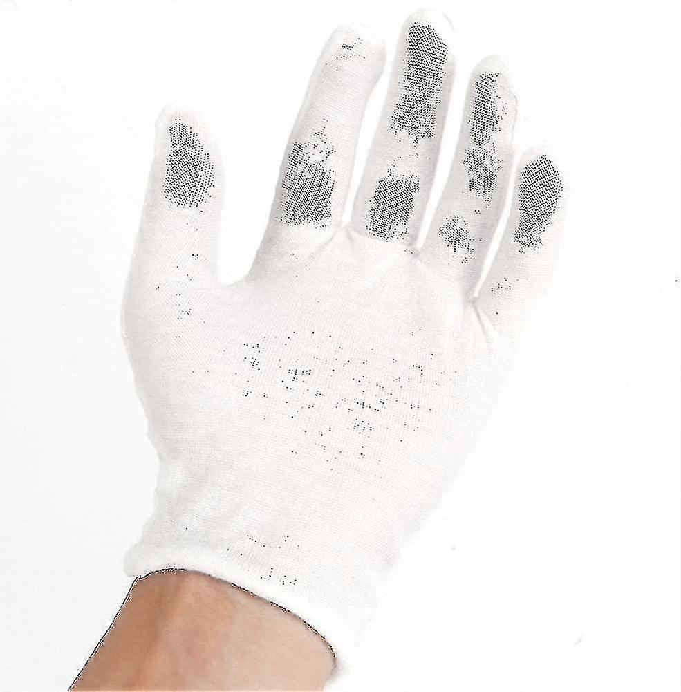 12 Pairs White Cotton Working Safety Gloves For Eczema, Dry Skin, Moisturizing