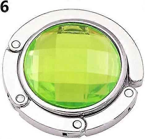 Wabjtam 2 Pc Foldable Handbag Purse Hook Hanger Round Crystal Rhinestone Folding Table Bag Hanger Holder Green