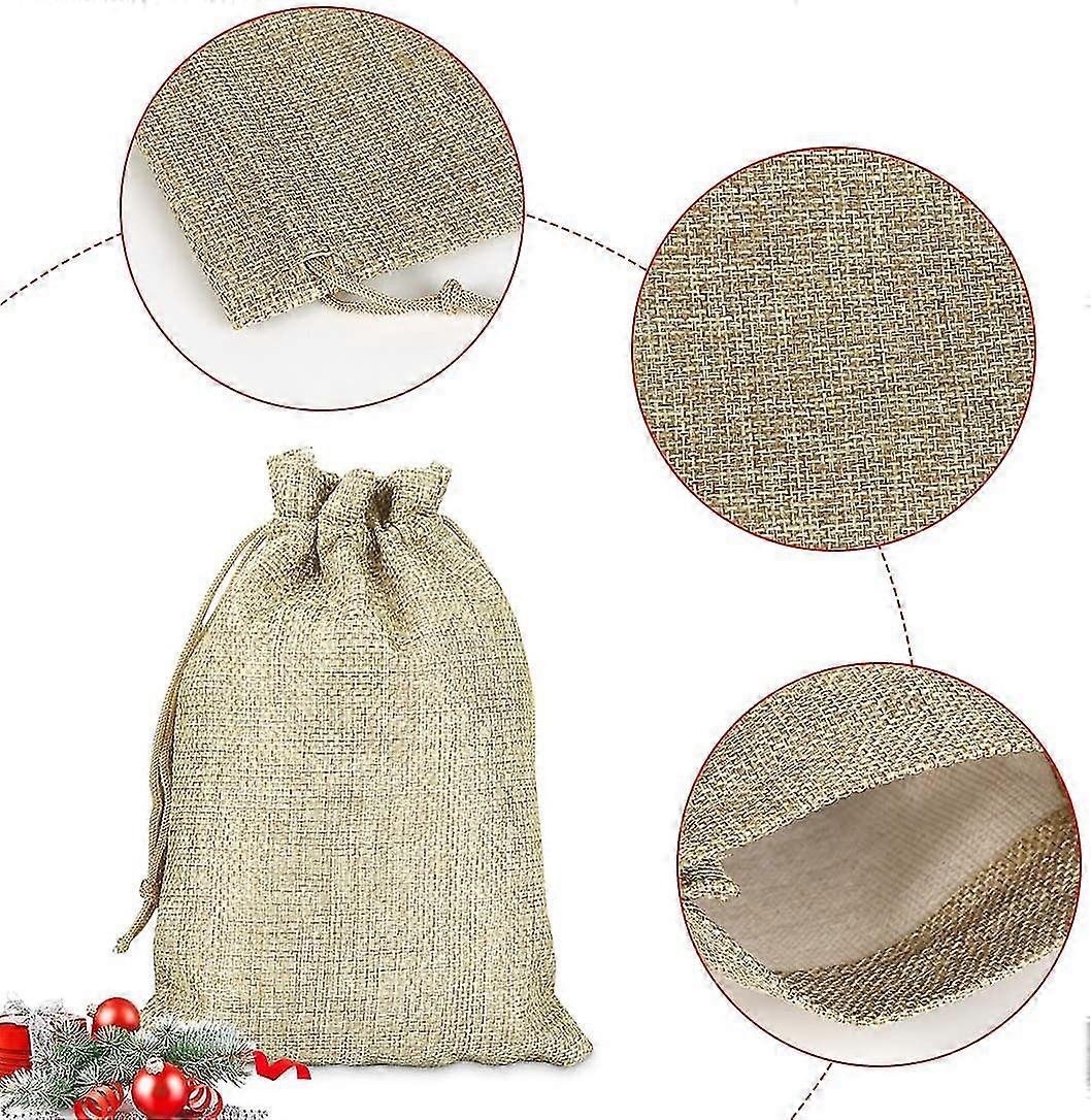 Christmas Burlap Sack, 24 Pcs Diy Jute Sack Bags For Filling Advent Calendar, Natural Pouches, Advent Calendar Drawstring Bags, 13cm X 18cm (beige)