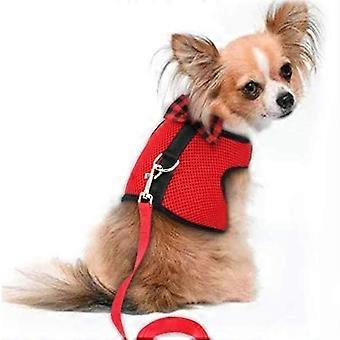Guinea Pig Carrier And Leash Soft Mesh Small Pet Carrier With Bow Bells(red S)
