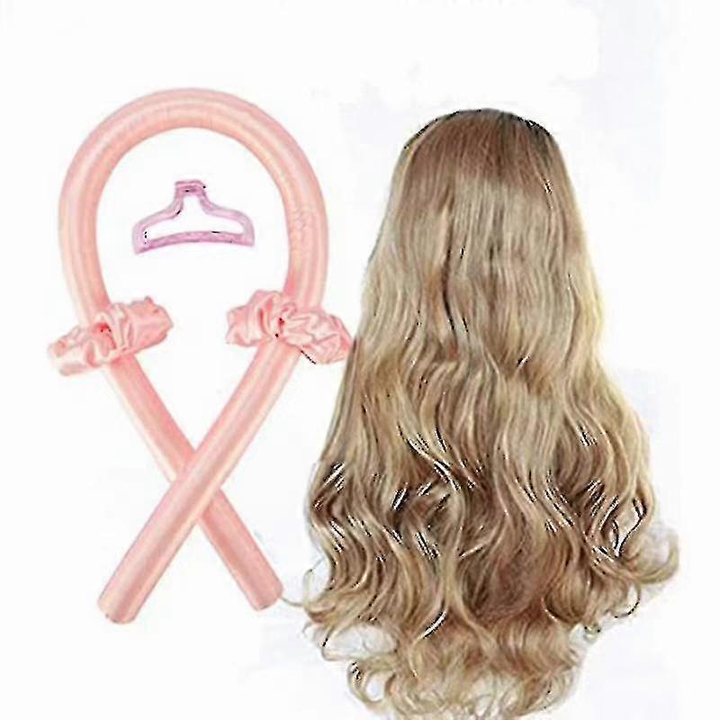 Hair bun volume shapers lazy sleep no heat curling iron pink