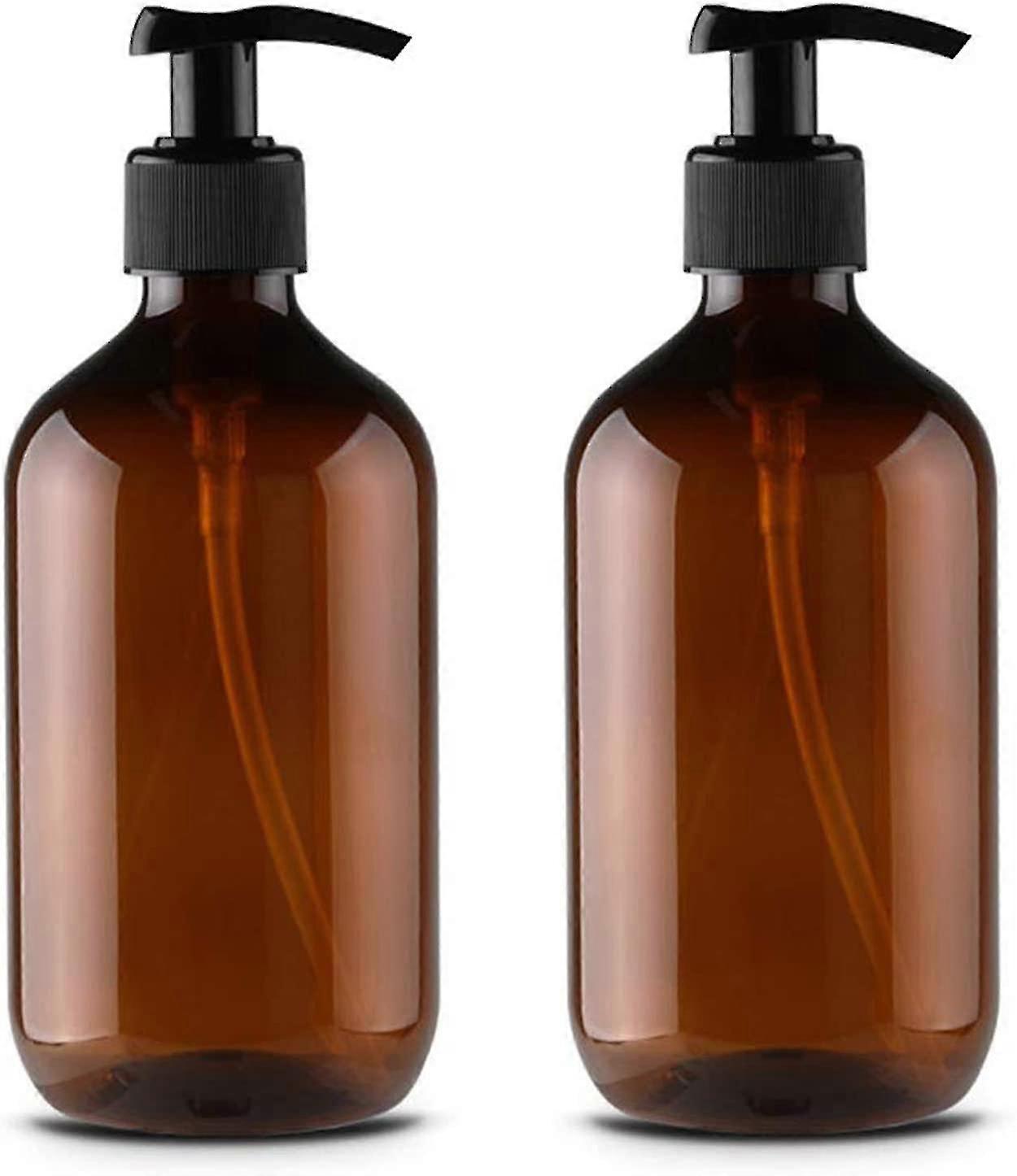 Dewenwils 2 Pcs 500ml Empty Refillable Plastic Lotion Pump Bottle