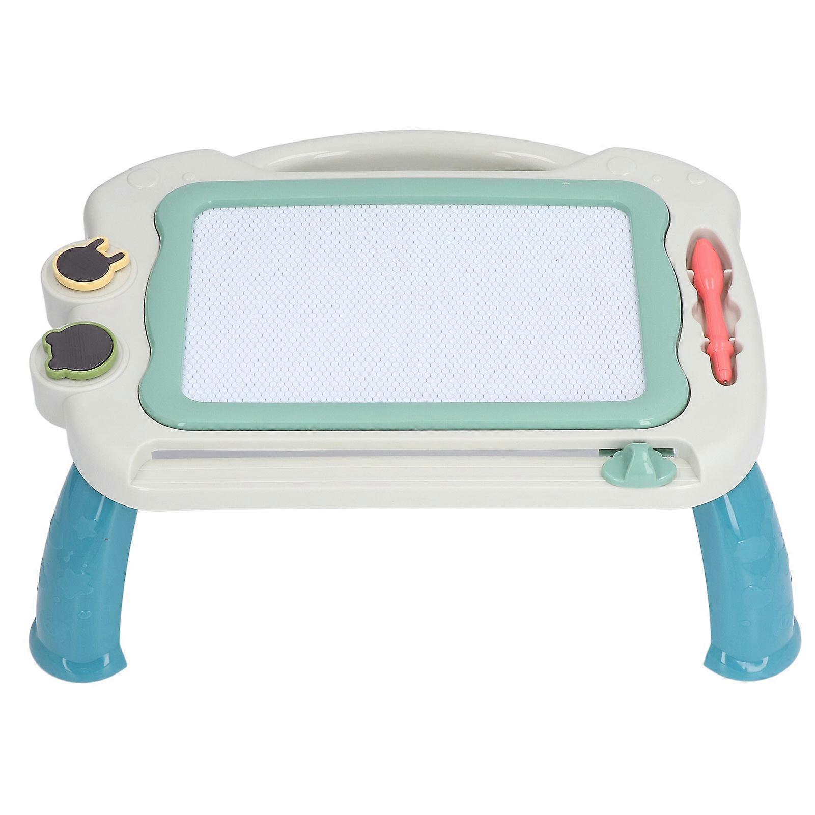 Magnetic Drawing Board Reusable Colorful Erasable Drawing Doodle Pad with Table Legs for Kids 3 and UpChinese Grey Green with Feet