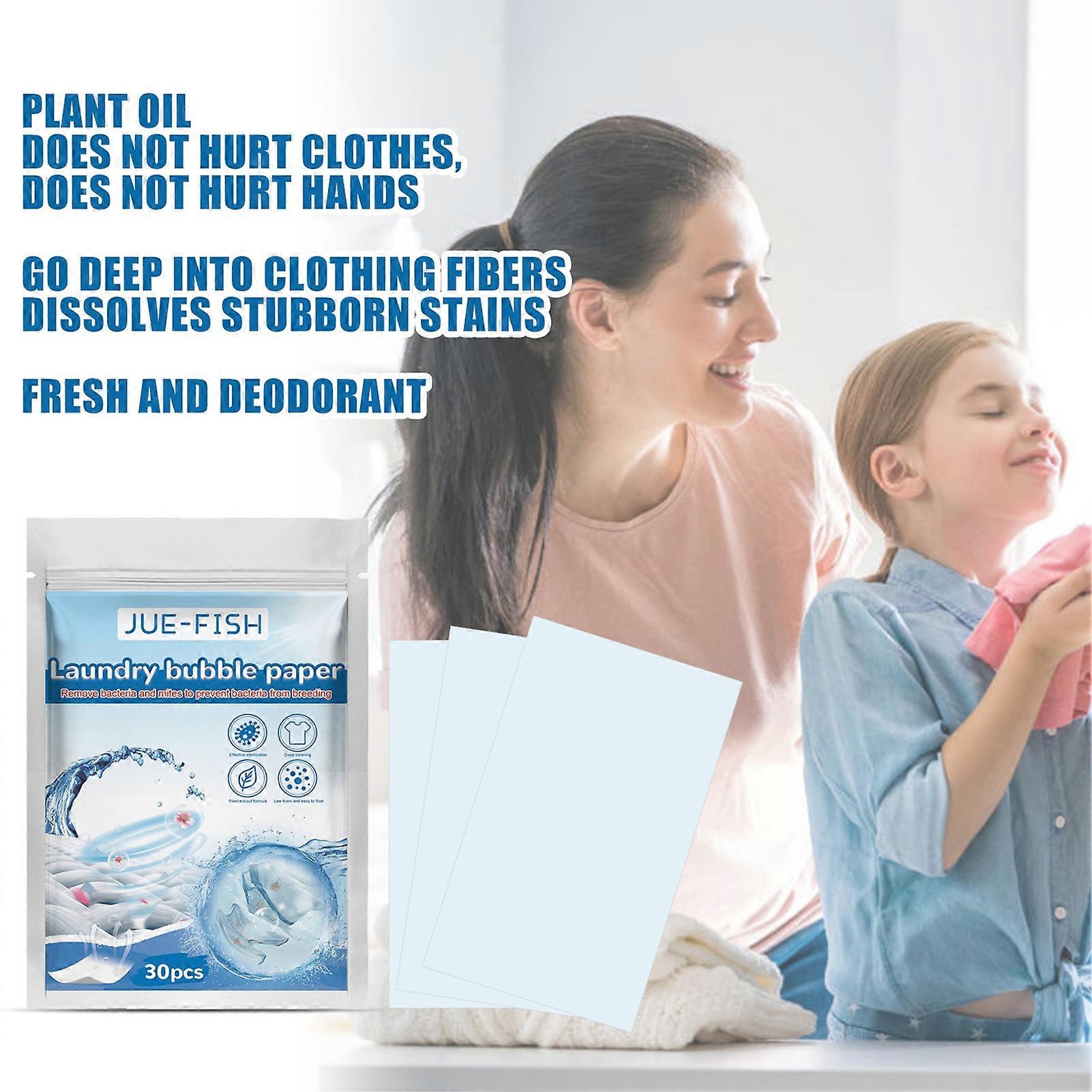 30Pcs/Pack Laundry Sheets Effectively Long Lasting Fragrance Clothes Deep Cleaning Concentrated Detergent Tablets for Home KAESI