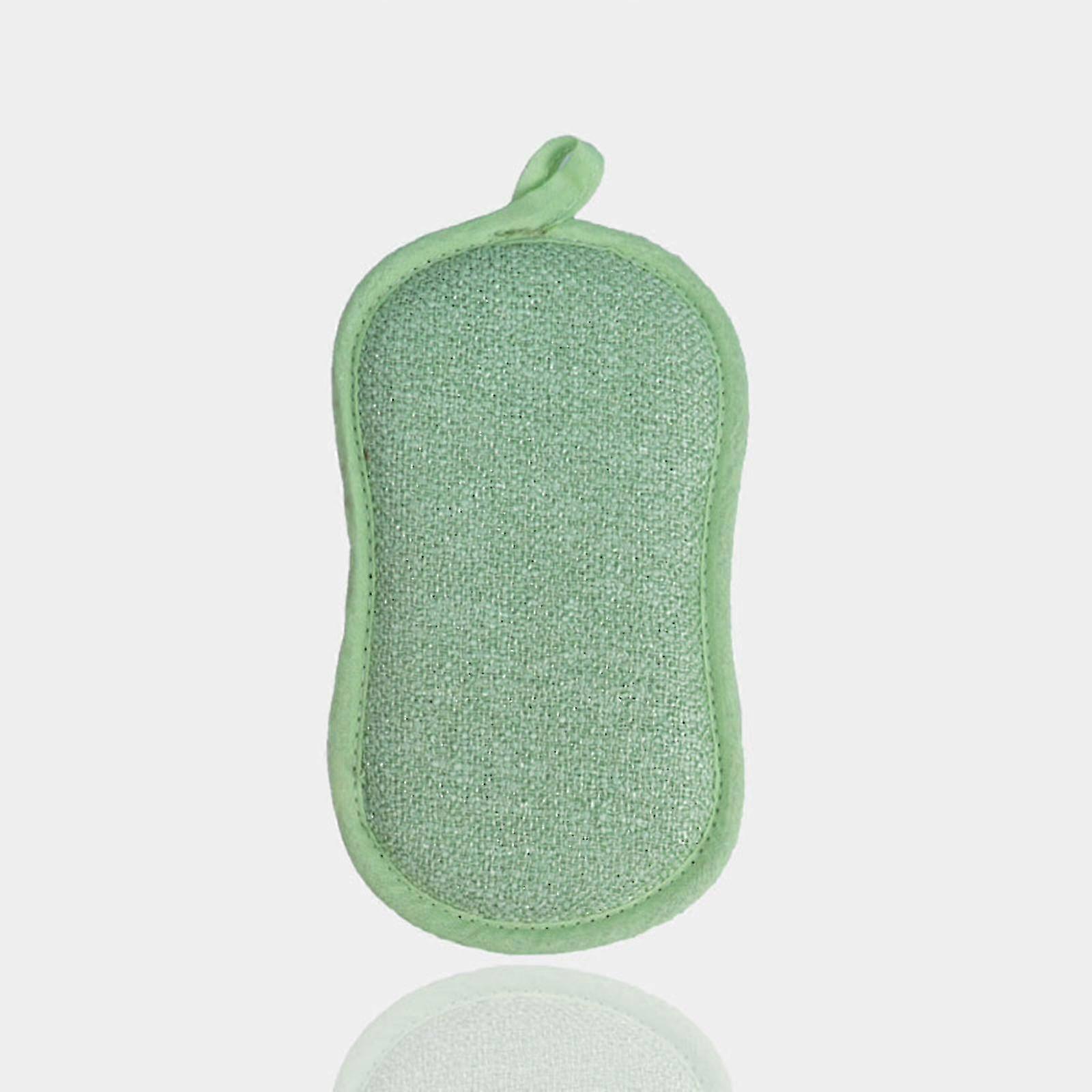 6pcs Dishware Sponge, Reusable Washable Sponges Microfiber Sponge Scratching Sponge Double Sided Magic Sponge(green)