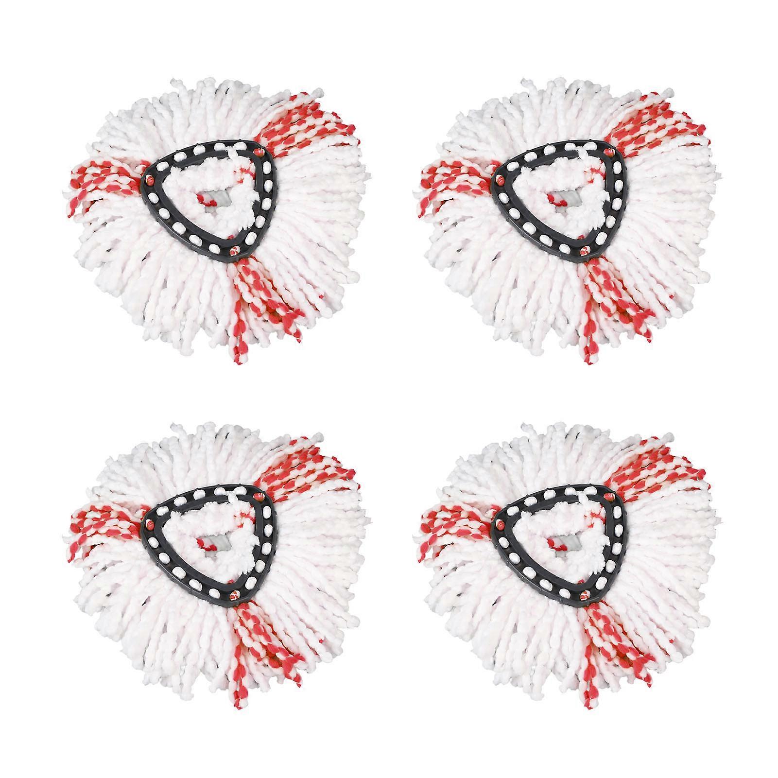 4 Pack Spin Mop Replacement Head Triangle Reusable Microfiber Rotating Mop Head for Floor Clean Red 4pcs