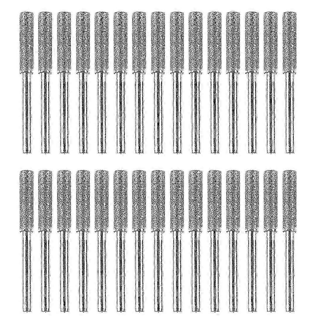 30 Pcs Grind Bit Sharpening Saw Chains 4.0mm Titanium Coated Emery Jade Bit for Grind Jade Glass Sc