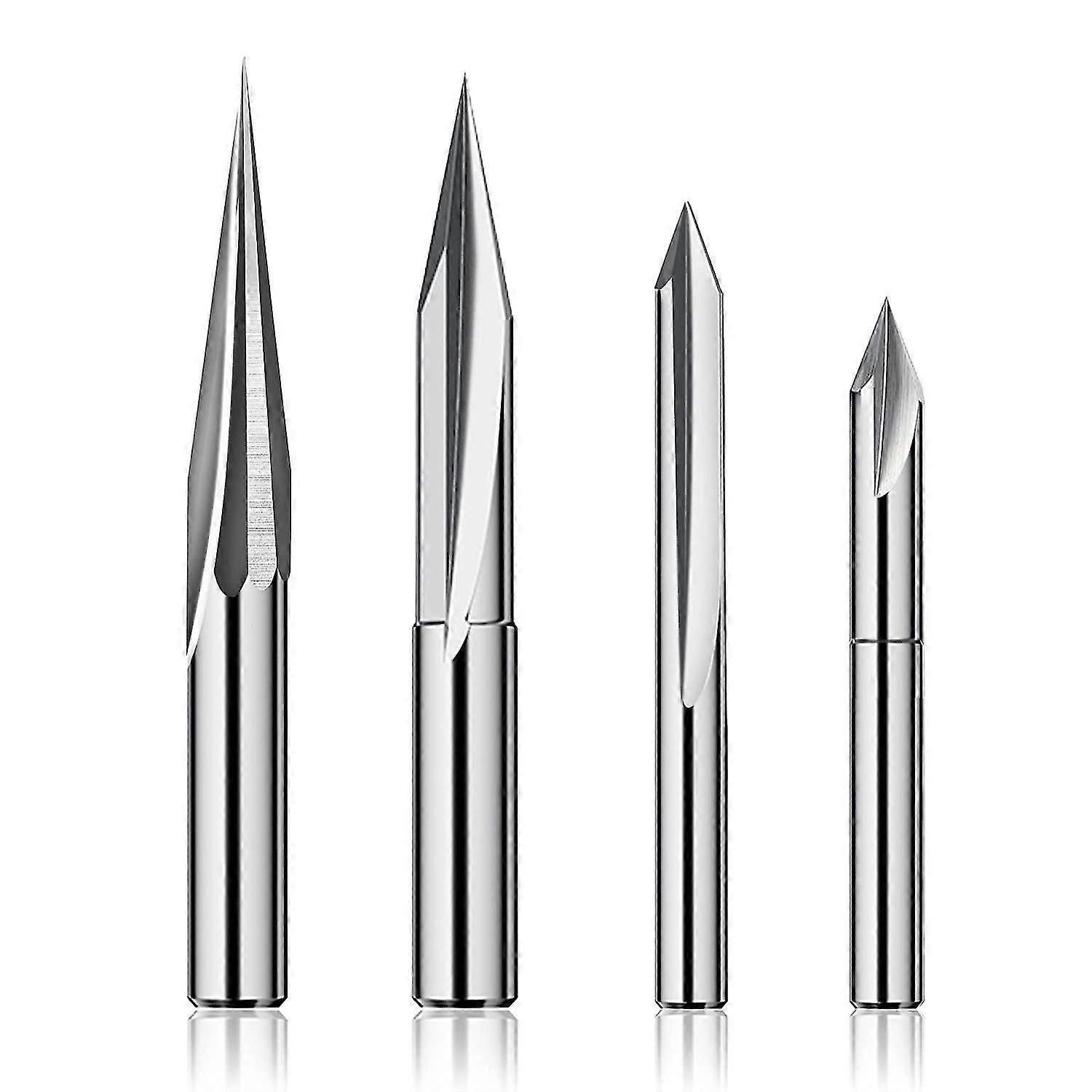Ensemble de bits de routeur cnc 1/4, gravure sur bois sculpture routeur bit 6mm et 4mm, V-rainure, bit, tungstène Stee