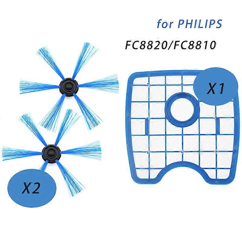 3 Teile / Satz Staubsauger 2Rundbürste + 1 Filtersieb für Philips Roboter FC8066 FC8820 FC8810 Kehrroboter Zubehör
