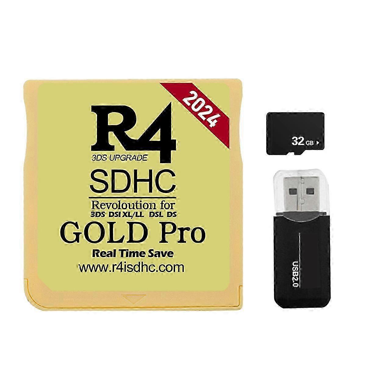 2024 Carte R4 R4 Adaptateur SDHC Carte Flash 32G 300 en 1 compatible avec DSL XL/LL Secure Digital Memory Card D