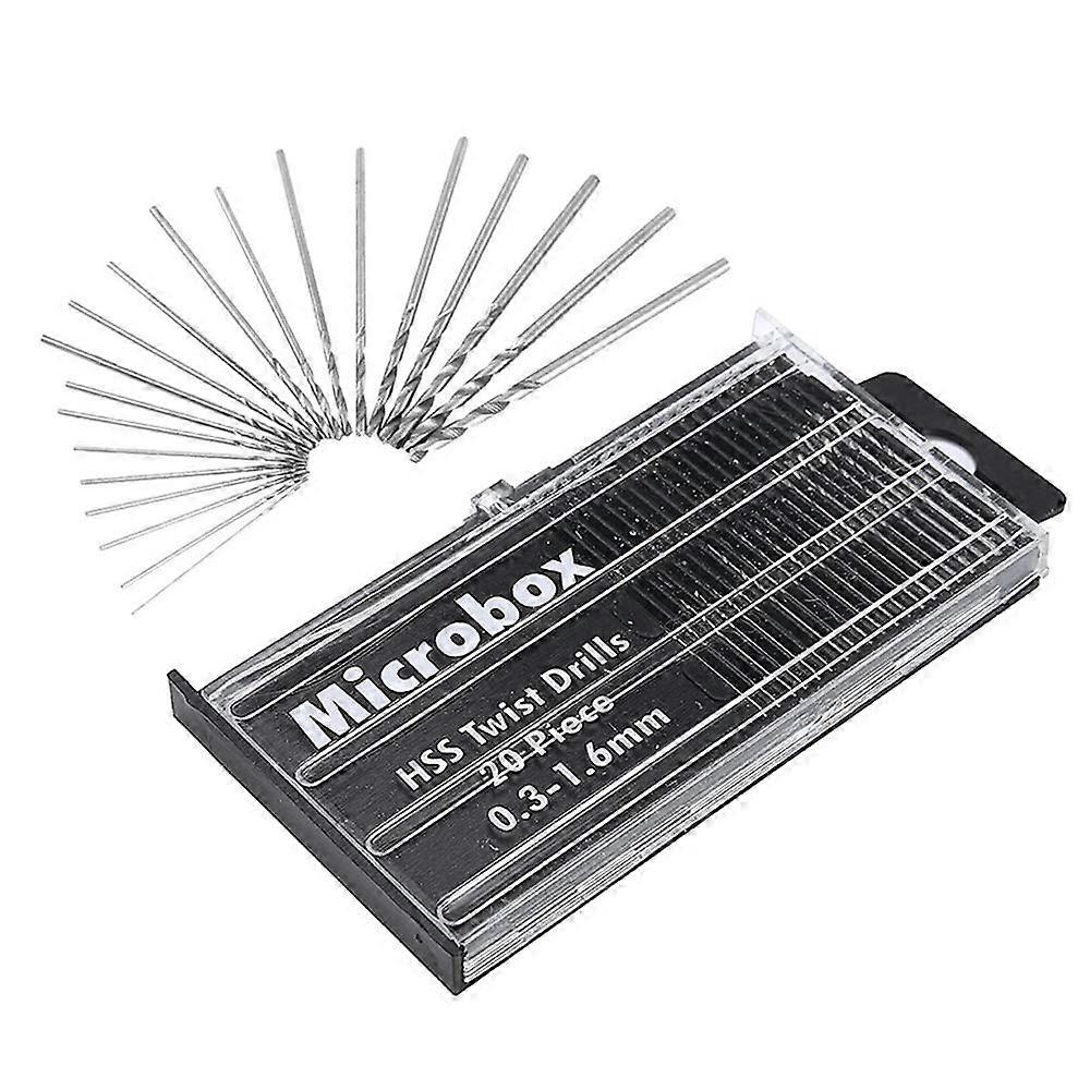 Mini Micro Drill Bit Set, 0.3-1.6mm Shank Twist Drill Bits Precision Drill DIY Kit Rotary Hand Tools Accessory20pcs)