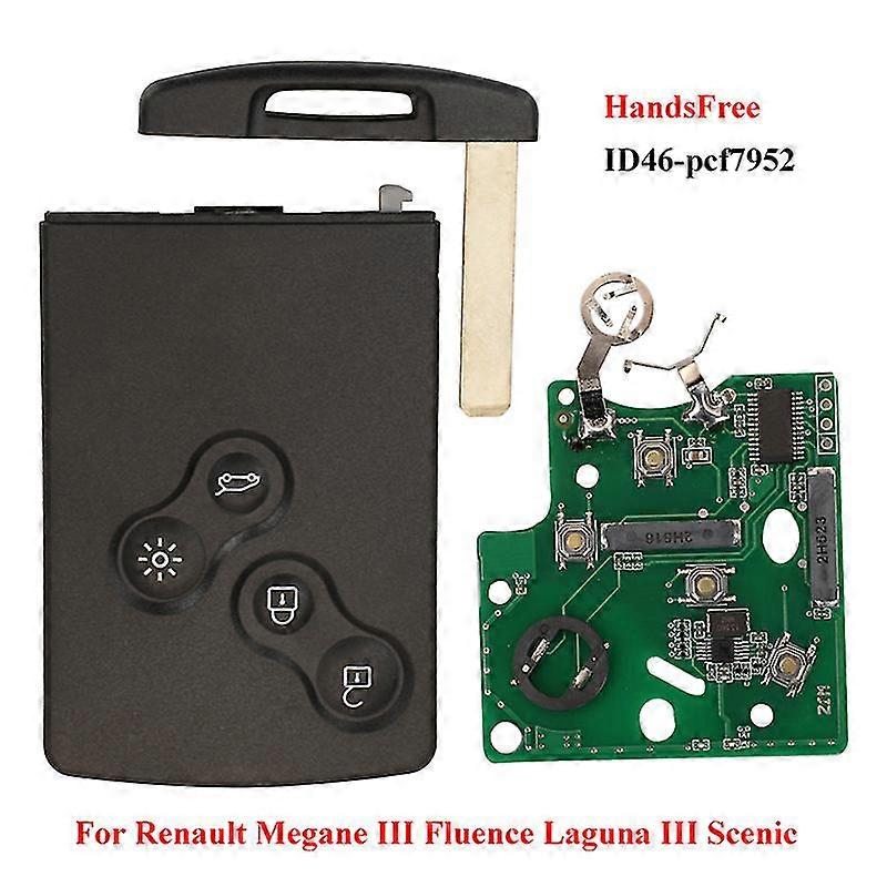 Handsfree Keyless Smart Card For Renault Megane Fluence Laguna Scenic Clio Captur Koleos 433mhz Fsk Pcf7952 Key Remote
