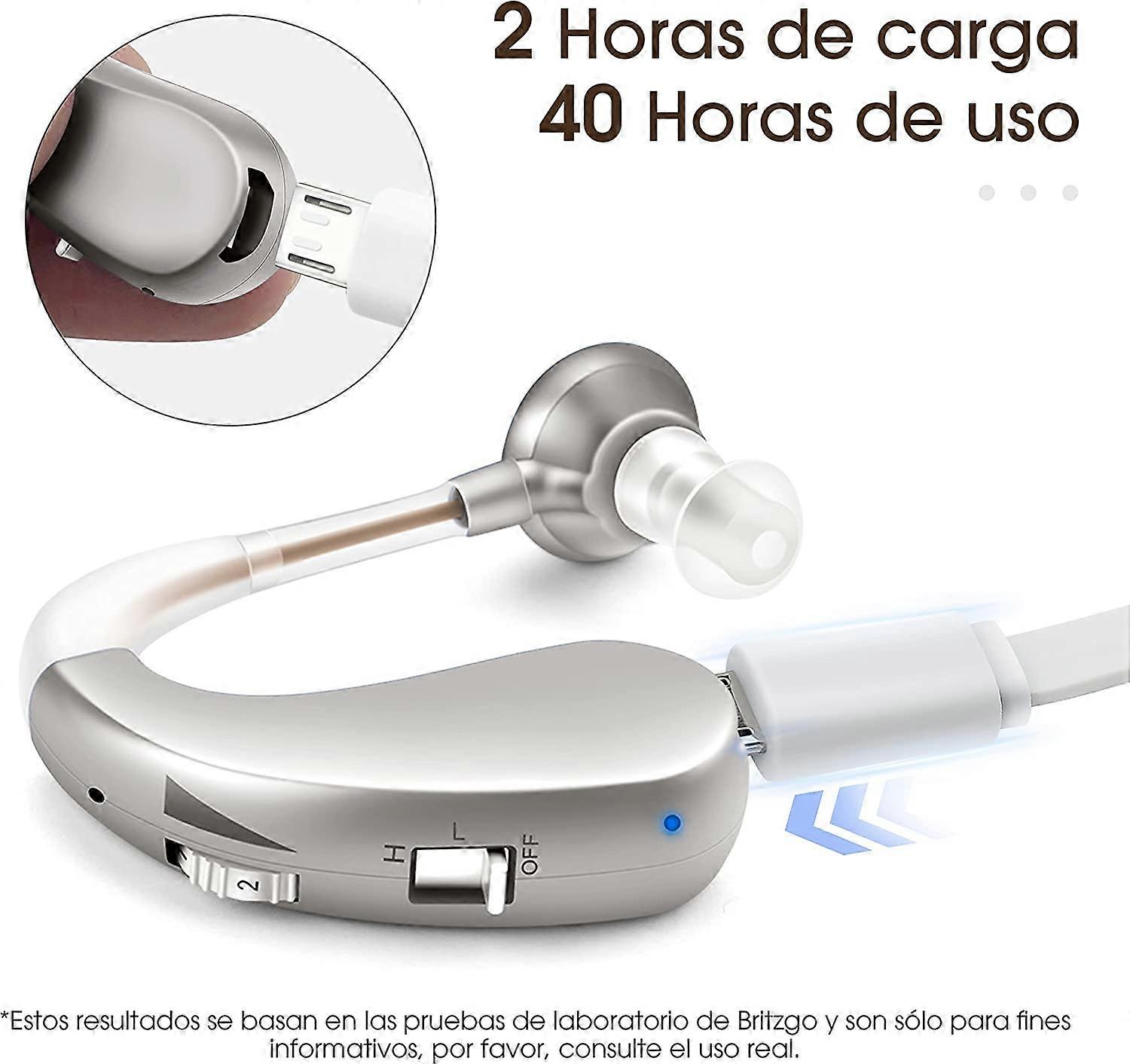 Stylish Curved Design Hearing Amplifier Rechargeable Hearing Aidblue