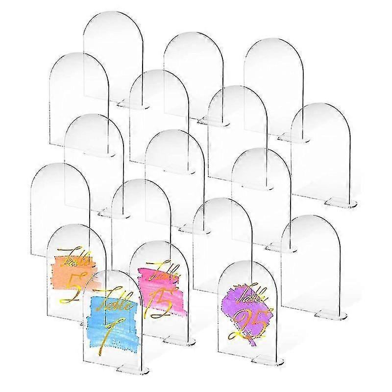25 ensembles 4 x 6 pouces Clear Arch Acrylic Sign avec support arqué Round Top Sheet Arch Numéros de table pour