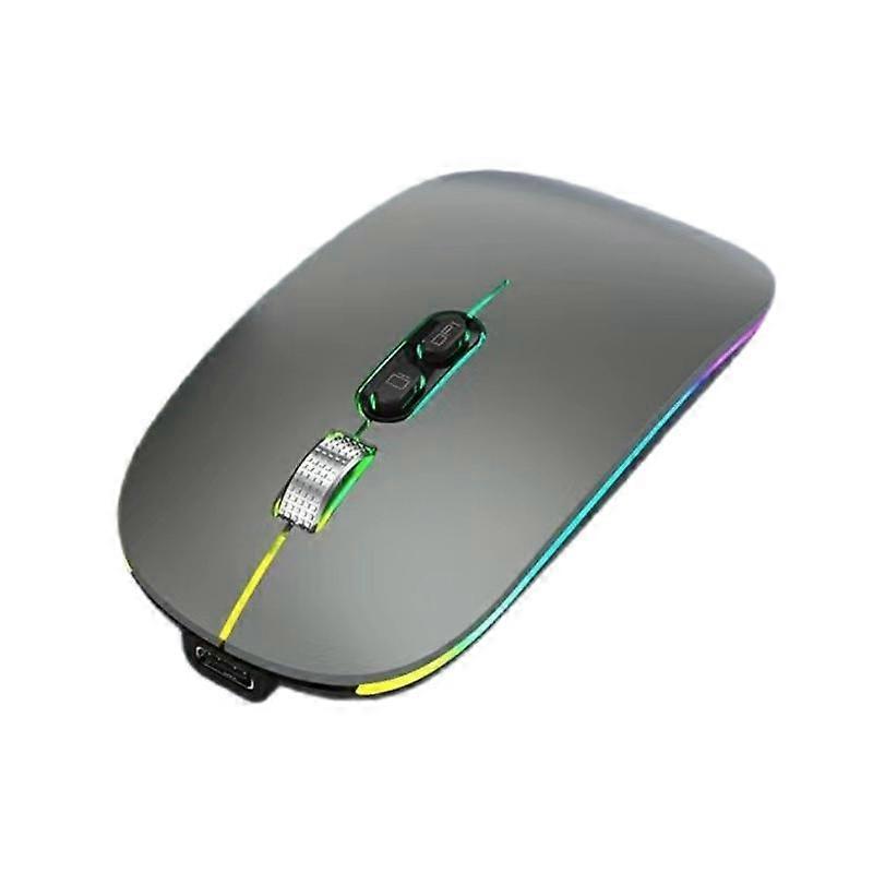 Bluetooth Mouse, Slim Silent Rechargeable Wireless Mouse Dual-mode (Bluetooth 5.1 + 2.4G USB), Portable LED Computer Cordless Mouse for MacBook Laptop