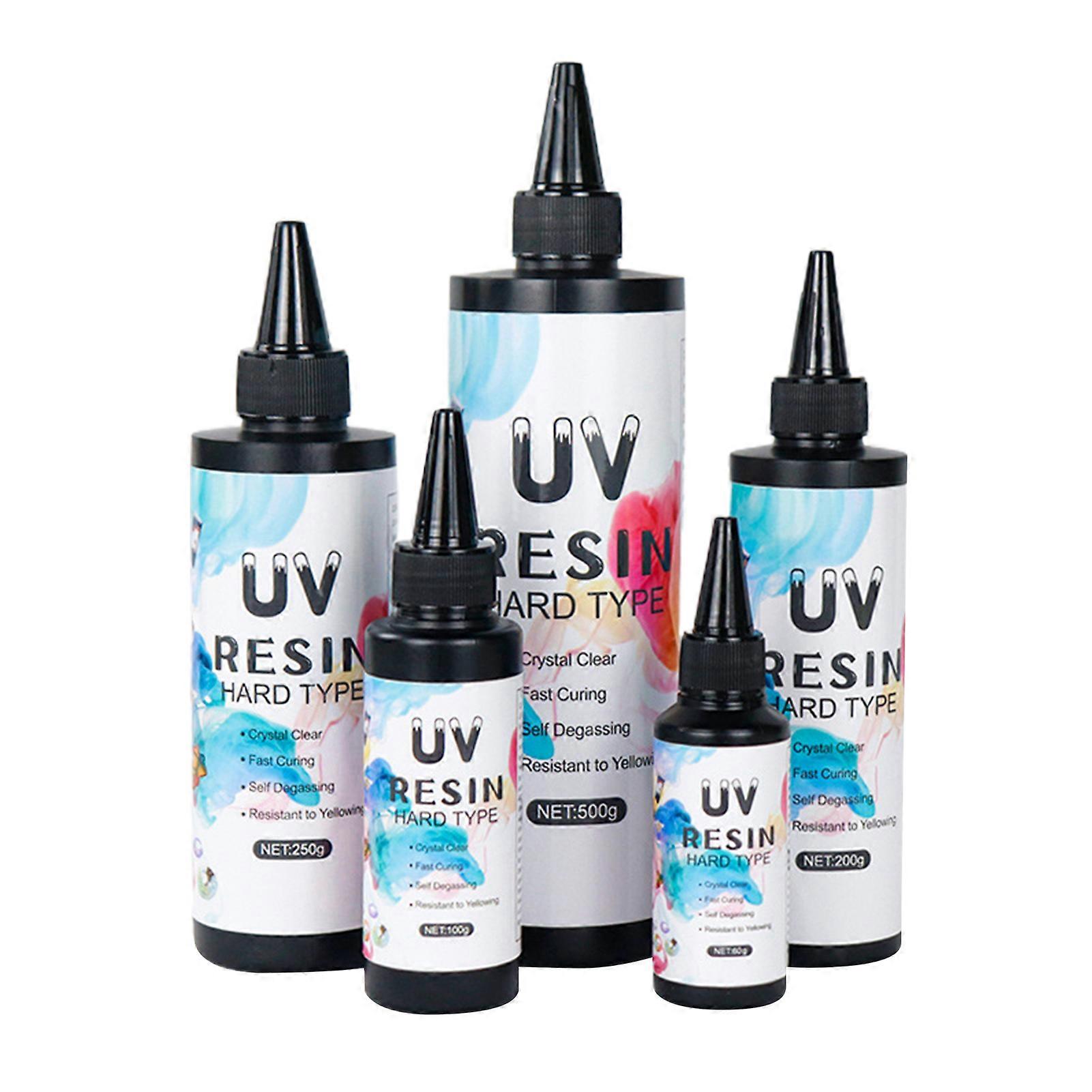 60g-500g UV Resin, Crystal Clear Epoxy Resin for DIY Jewelry Making, Handmade Craft Decoration, Anti-Yellowing Fast Curing UV Glue Adhesive for Castin