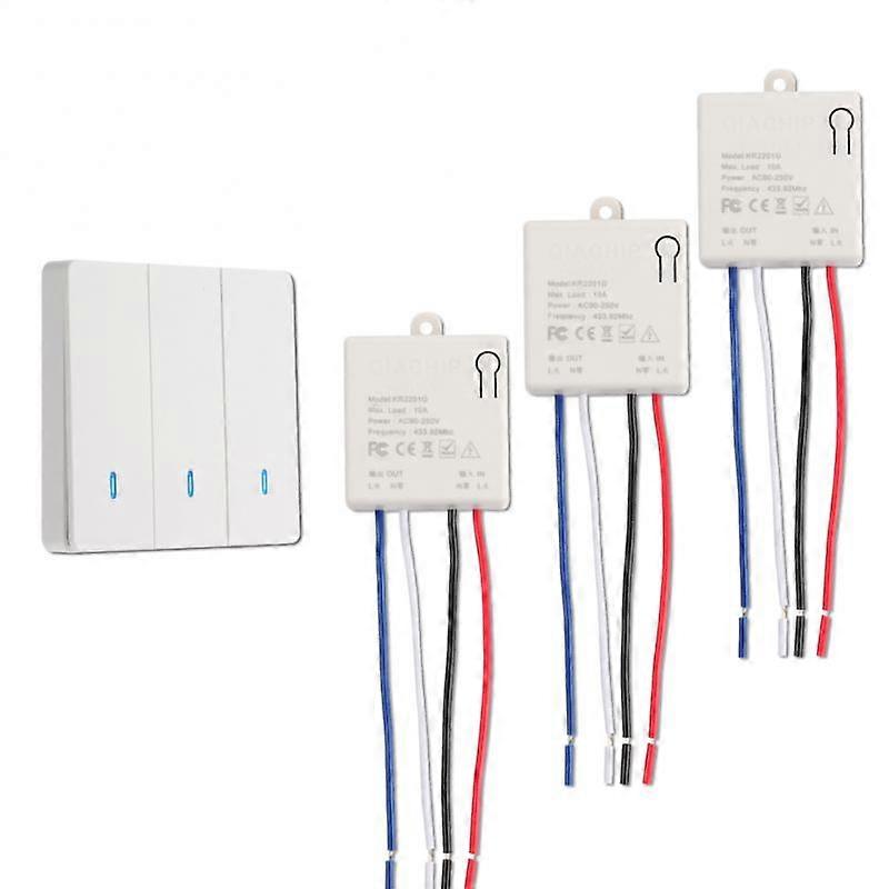 RF433Mhz Wall Panel Switch Wireless Smart Switch Light With Remote Control Mini Relay Receiver