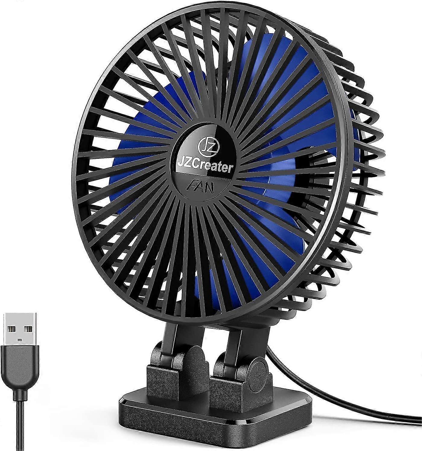 Usb Desk Fan, 3 Speeds Desktop Table Cooling Fan In Single Button