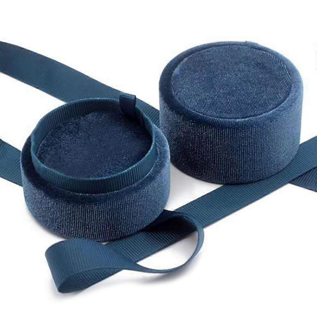 Forma redonda Boda Color sólido Flocking Ring Box Ear Stud presenta Ring Box