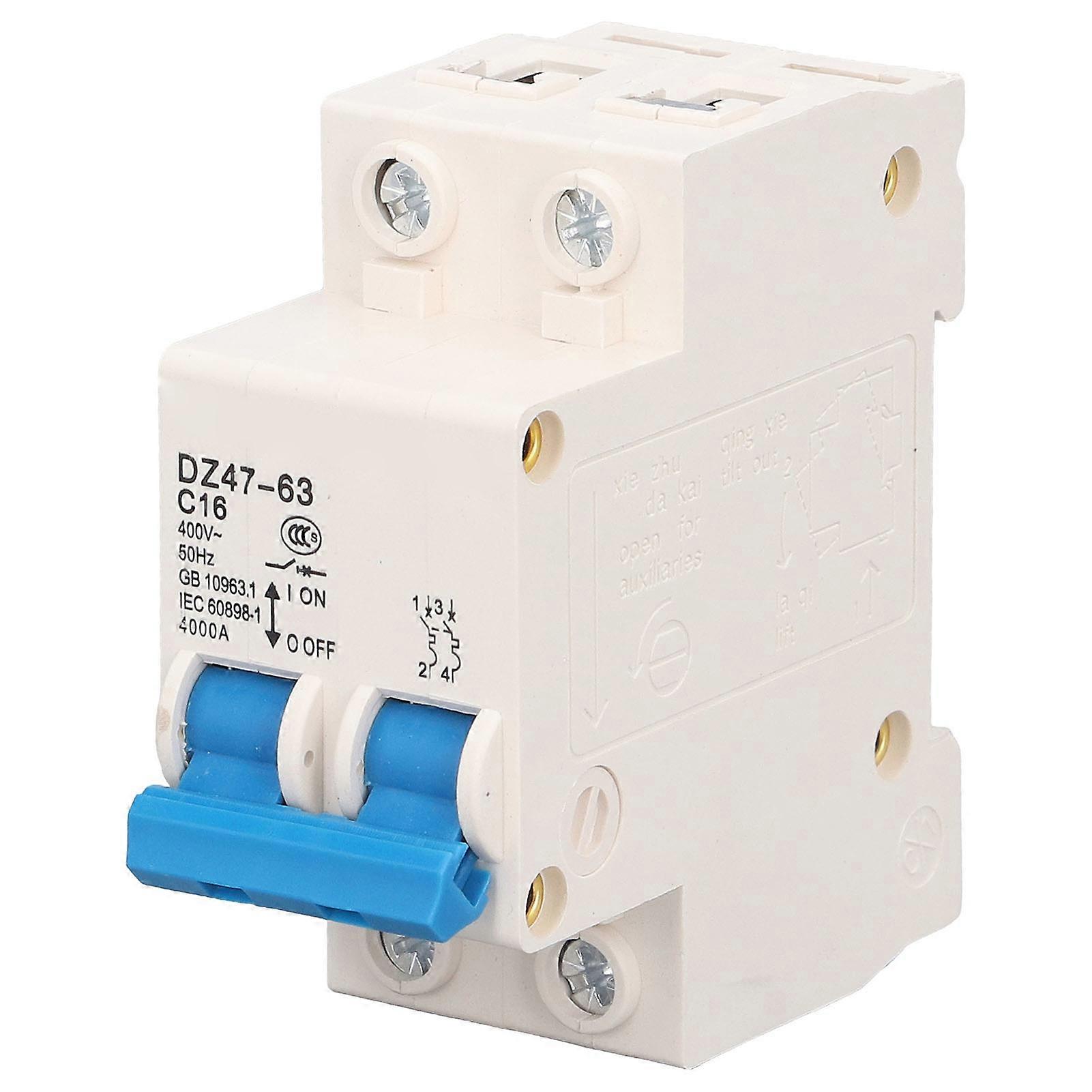 2P Miniature Circuit Breaker Multiple Protection Functions High Safety 16A Circuit Leakage Breaker for Electricity