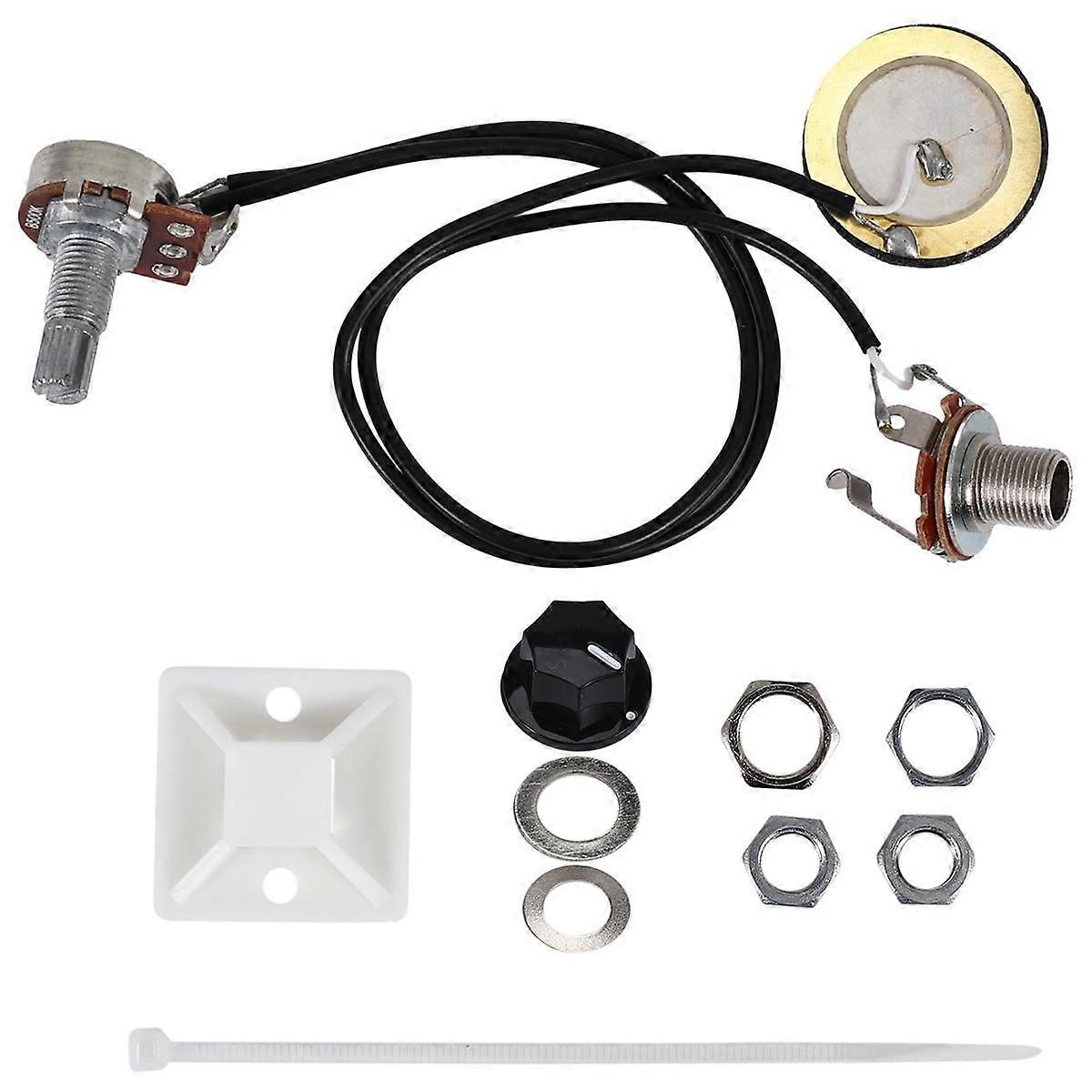 27MM Guitar Pickup Piezo Transducer Prewired Amplifier With 6.35MM Output Jack for Acoustic Guitar Ukulele Cigar Box Guitar
