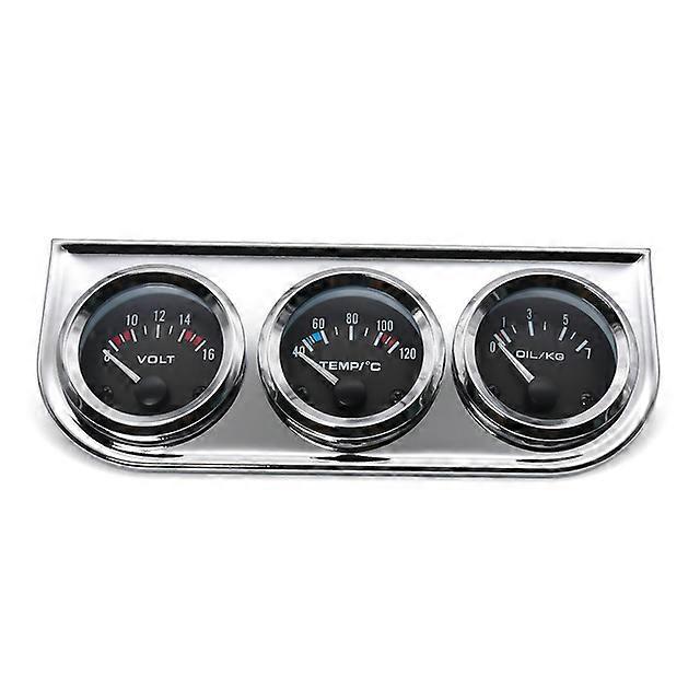52mm Triple kit 3 In 1 Volt Gauge Water Temp Gauge Oil Pressure Gauge With Temp&Pressure Sensor 3 In1 Car Meter For 12V Racing