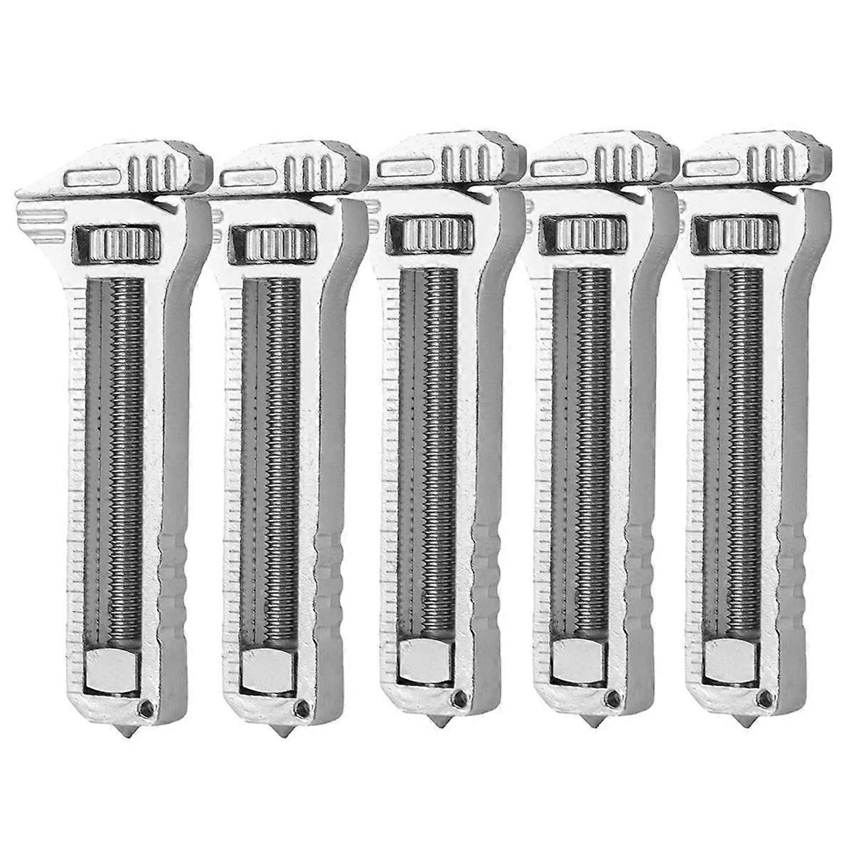 5 Pcs Compact Titanium Multitool,Multifunctional Adjustable Wrench, Mini Portable Bottle Opener, fo