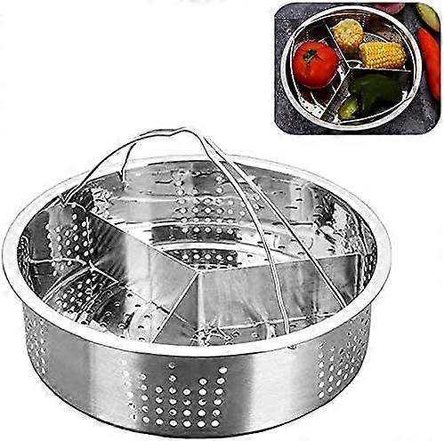 Three-compartment separator stainless steel steamer basket rack