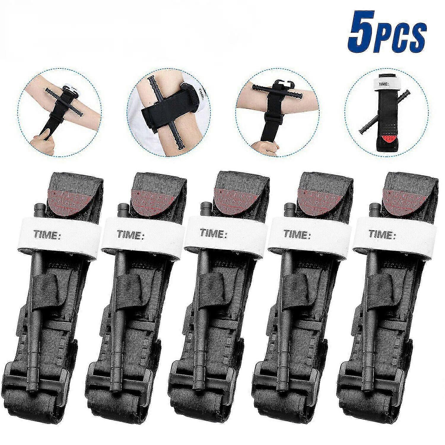 3 / 5pc Trousse de premiers soins Garrot Rapide Une Main Application Urgence Extérieur