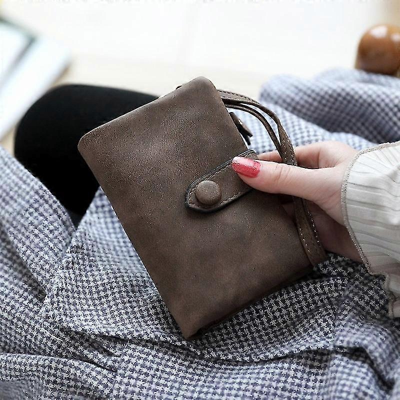 Women's Short Frosted Wallet Three-fold Multi-card Wallet Women Wallet