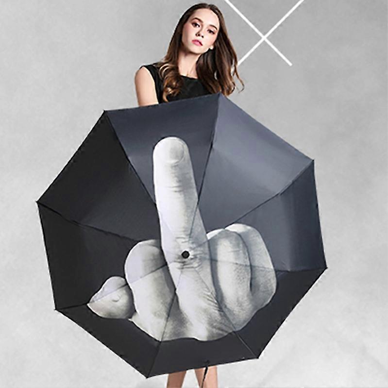 Nowość Middle Finger Design Czarny parasol Cool Fashions Umbrella