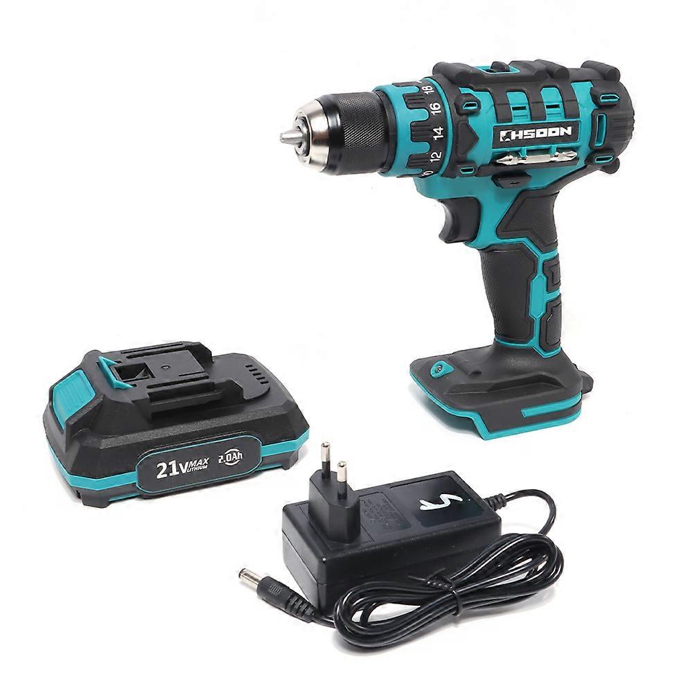21V Cordless Drill Rechargeable Electric Screwdriver Lithium Battery Household Multi-function 2 Speed Power Tools