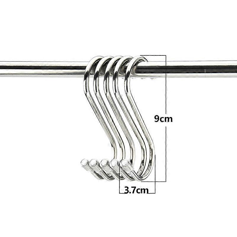 50pcs Stainless Steel S-Shape Hook Kitchen Bedroom Multi-function Railing S Hanger Hook Clasp Holder Hooks Hanging Storage Tools