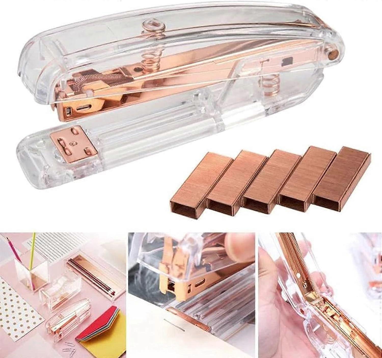 Clear Spring-Operated Desktop Stapler - 10 Staples Included