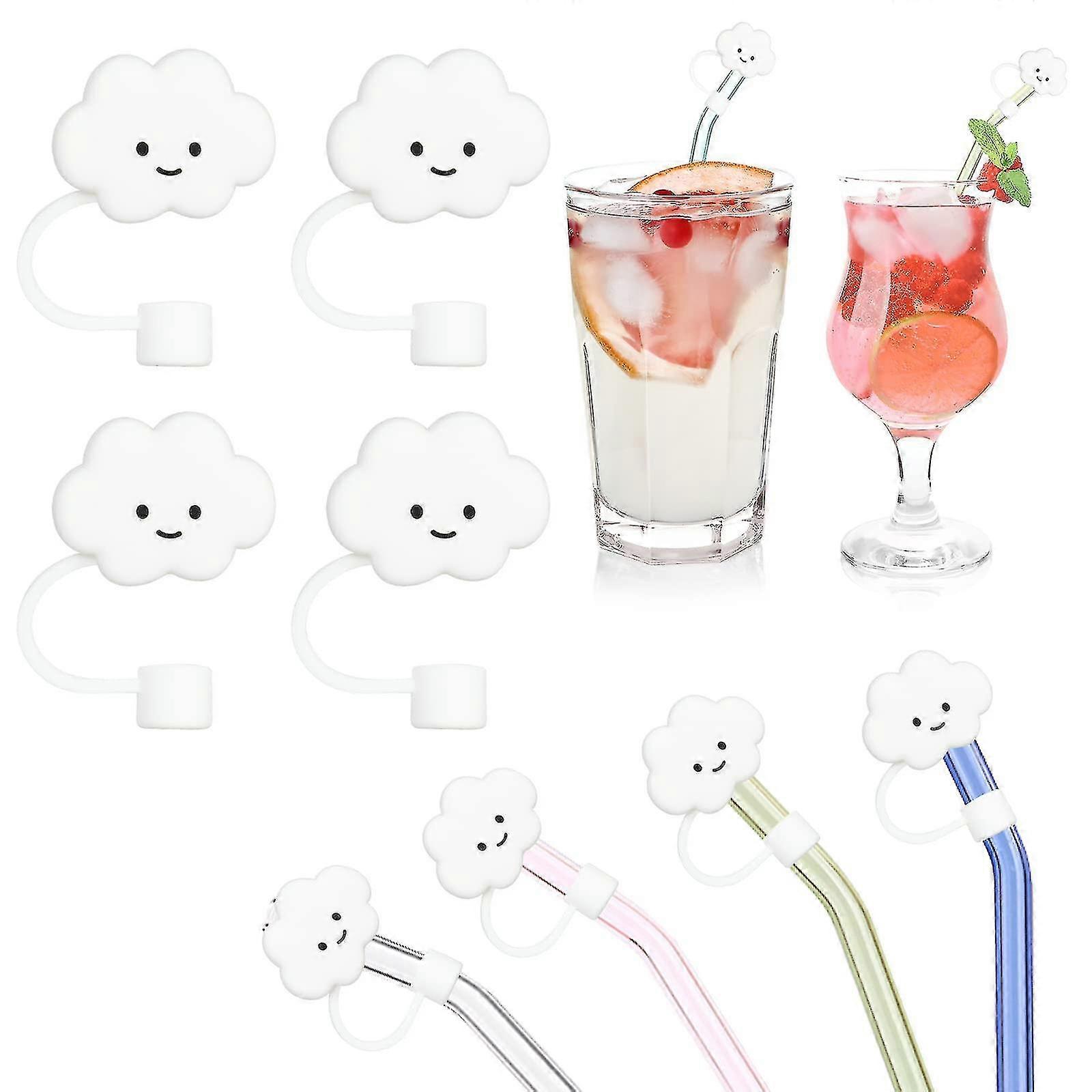 Adorables embouts de paille en silicone, réutilisables, anti-poussière