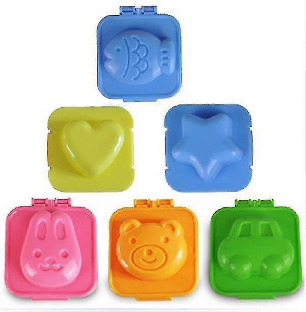 Boiled Egg Mold 3d Cartoon Egg Shaper Bento Maker Diy Tools Accessories (6pcs, Multicolor)