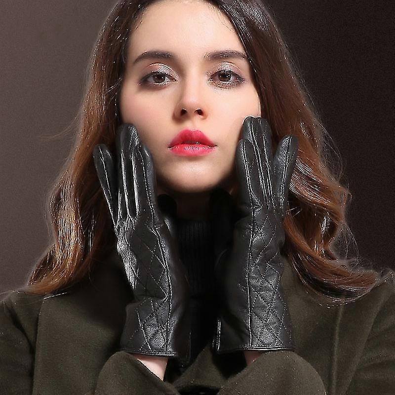 Vinter kashmir Varmt läder Fårskinnshandskar Damkläder Vuxna handskar