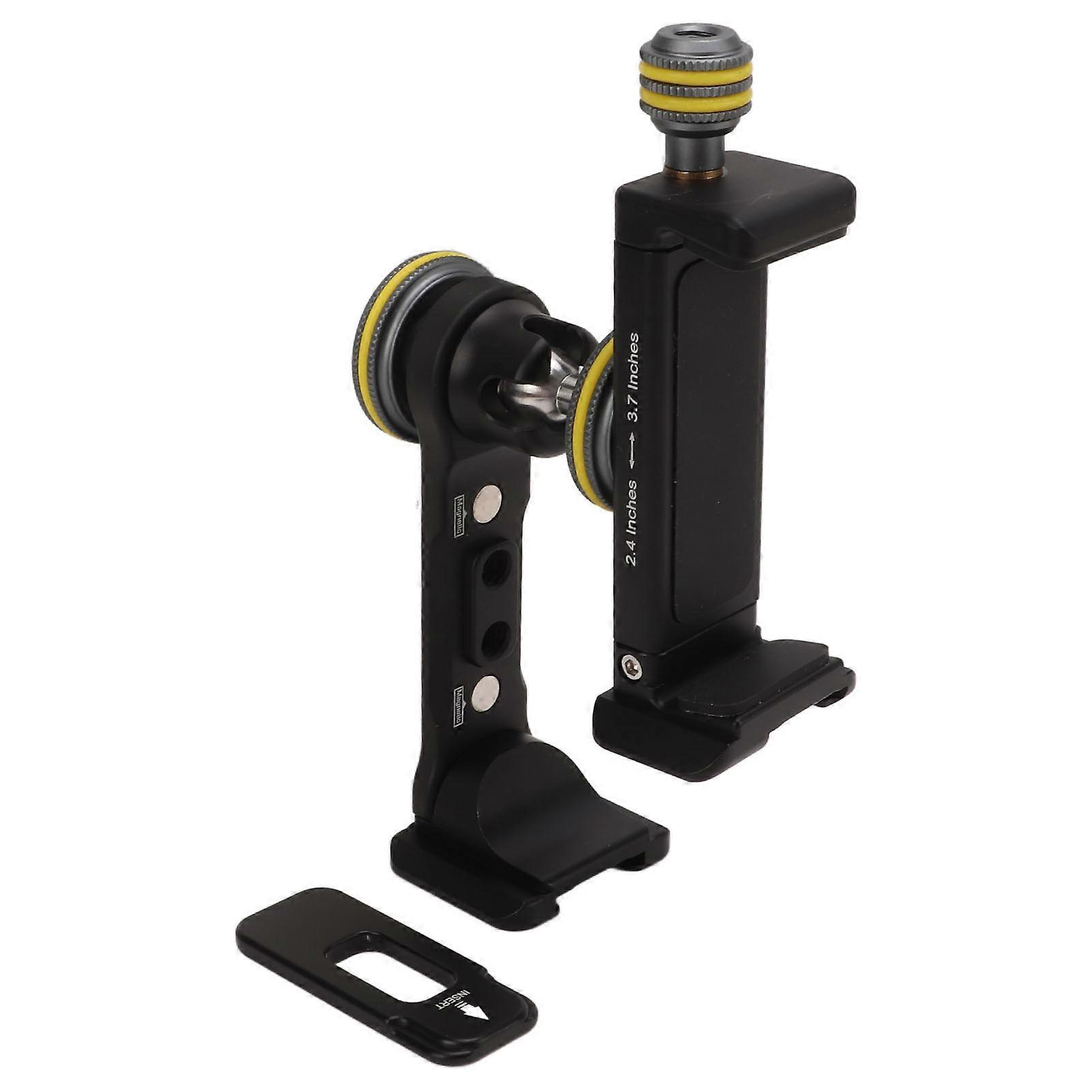 VELEDGE V3 Aluminum Alloy Universal Cell Phone Tripod Mount 360 Degree Rotating Stretchable Phone Clamp for Live Video Vlog