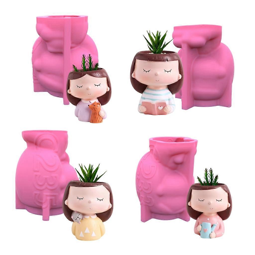 Silikongesicht Blume Topfform DIY Sukkulente Pflanzgefäß Topfform Gips-Ton-Form