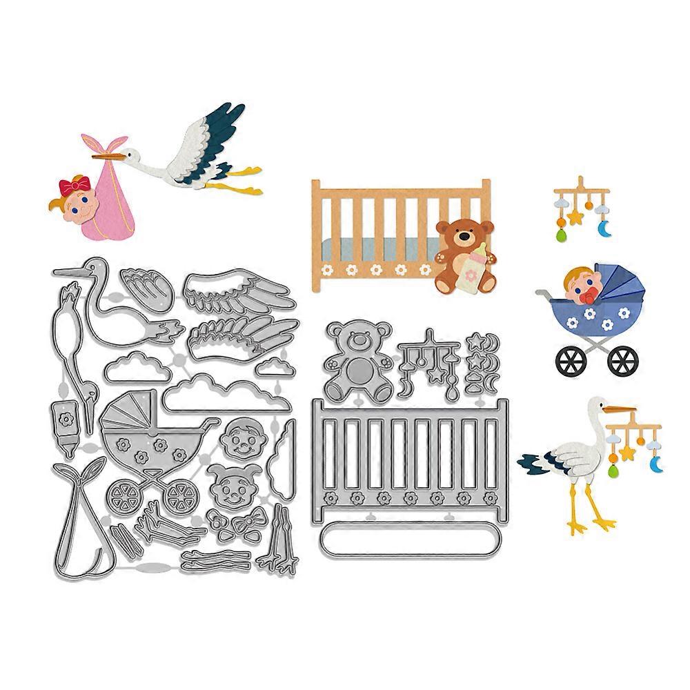 Baby & Bird Carbon Steel Cutting Dies Stencils for DIY Scrapbooking Photo Album Decorative Embossing Paper Card Greeting Card Mold Mixed Shapes 116~15