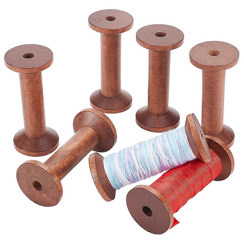 Wood Bobbins Column Coconut Brown 3.5x7.5cm