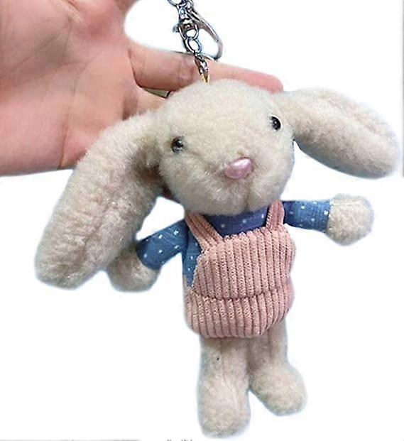 Plush Bunny Rabbit Stuffed Animals Keychains Charms Ornaments Pendants Pink