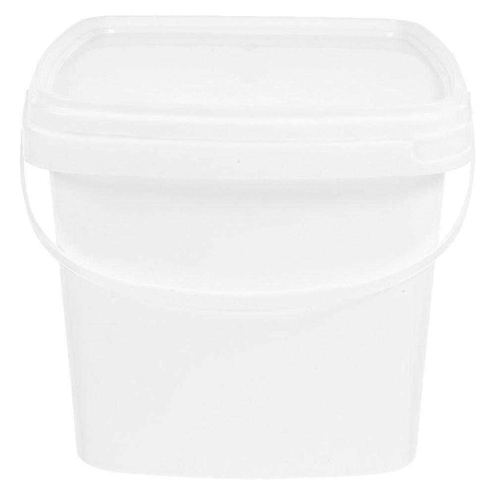 Plastic Bucket with Handle and Lid Reusable Water Bucket Container Portable Bucket (1L)