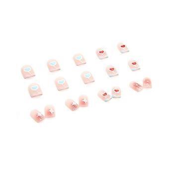 Fräscha Sommar Rosa Press-on Naglar Ultraflexibla Långvariga Falska Naglar Lim Modeller