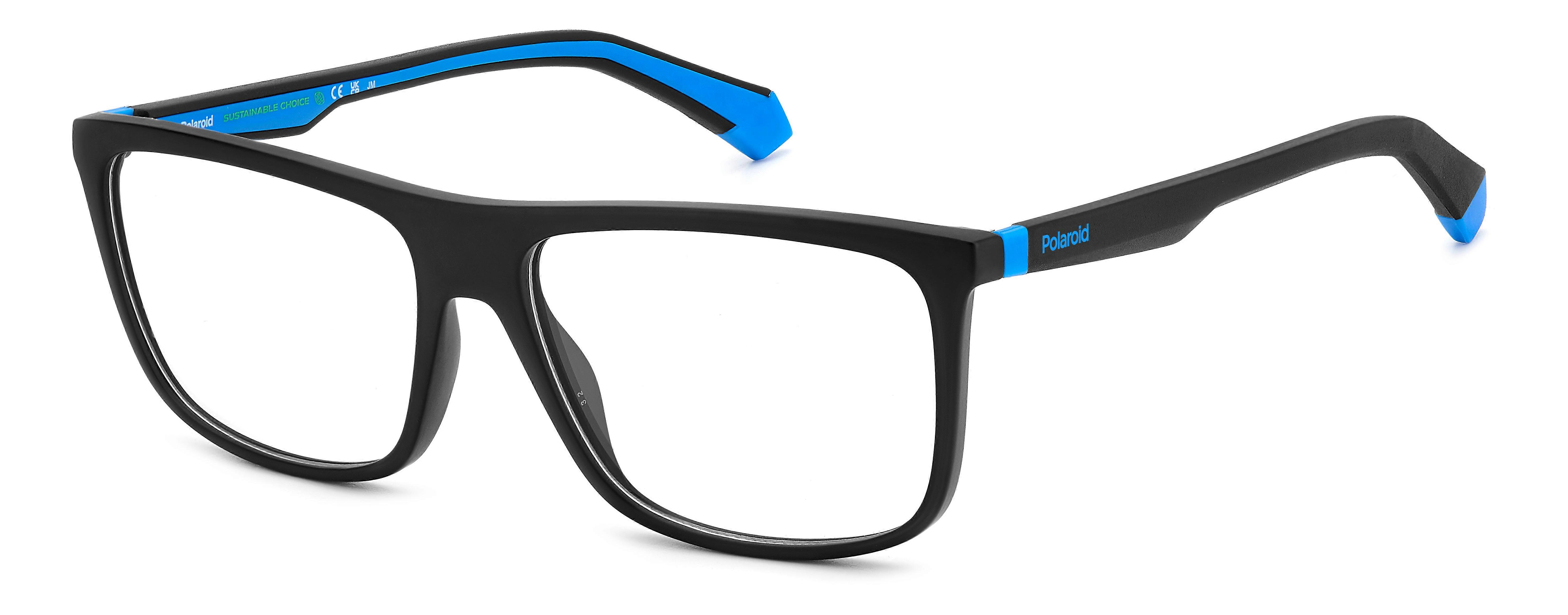 Eyewear Frames POLAROID PLD D516 0VK MATTE BLACK BLUE 56/16/145 MAN