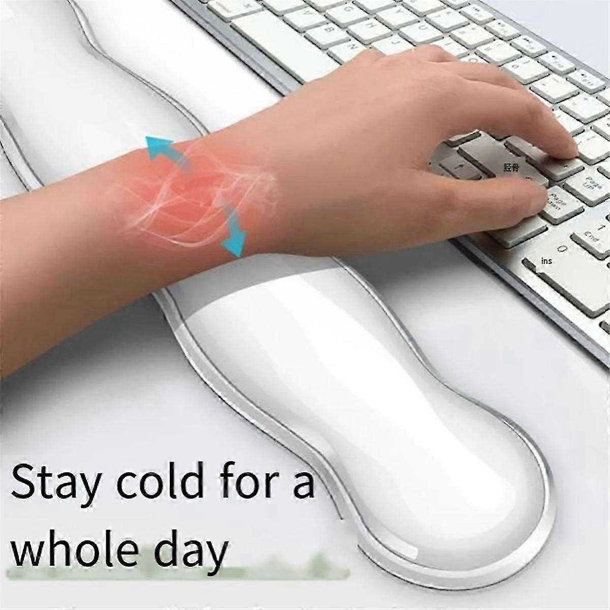 Rubber Mouse Pad With Wrist Rest, Keyboard Tray, Non-slip Silicone Transparent Desktop Office Wrist Rest