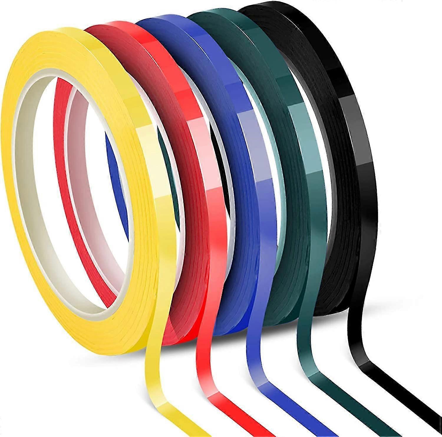 Grafik-Rasterband selbstklebende Whiteboard-Markierung, 5 Rollen 6mm Whiteboard-Klebeband, 5-Farben-Sortiment, 66m pro Rolle