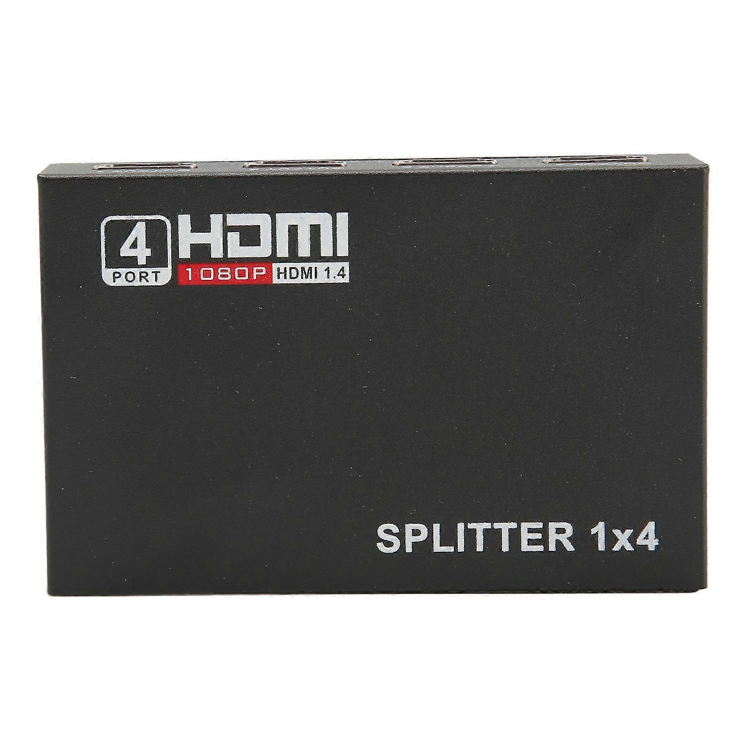 1x4 HD Multimedia Interface Splitter 1 in 4 Out 3D 1080P HDCP 1.4 AV Distributor Box for TV Monitors
